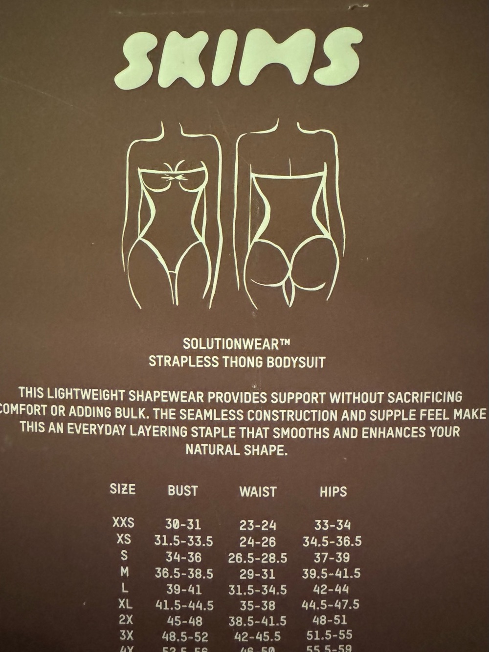 SKIMS Seamless Sculpt Strapless Thong Bodysuit Onyx Size S - Picture 9 of 11